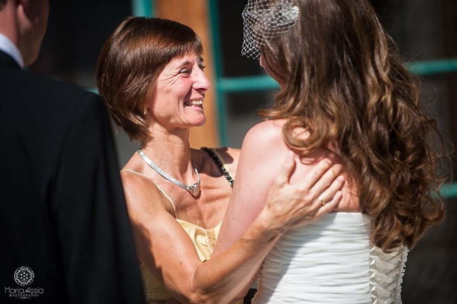 Groom's aunt congratulating the bride