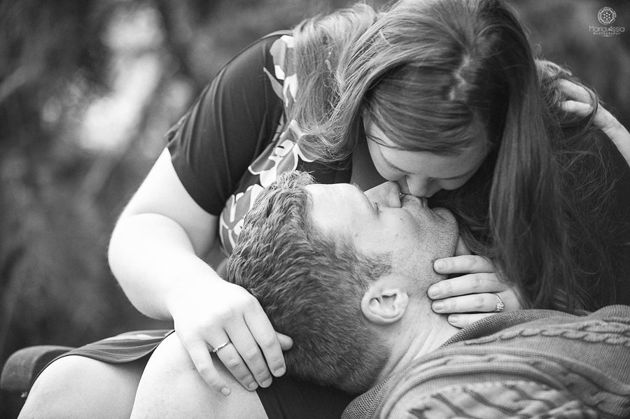 Couple kissing at Waddesdon Manor sunny pre-wedding shoot