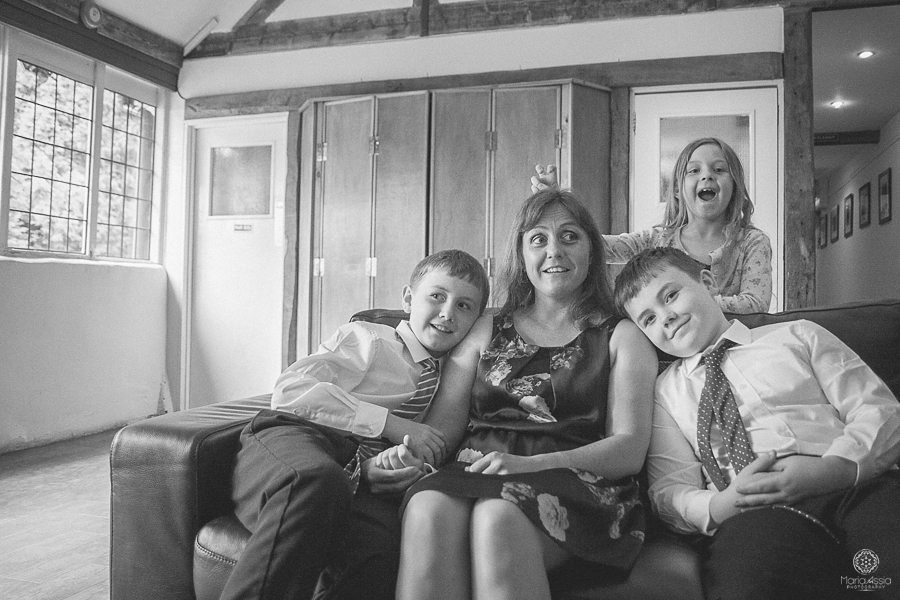 Family at a wedding - Birtsmorton Court Navy Blue Wedding