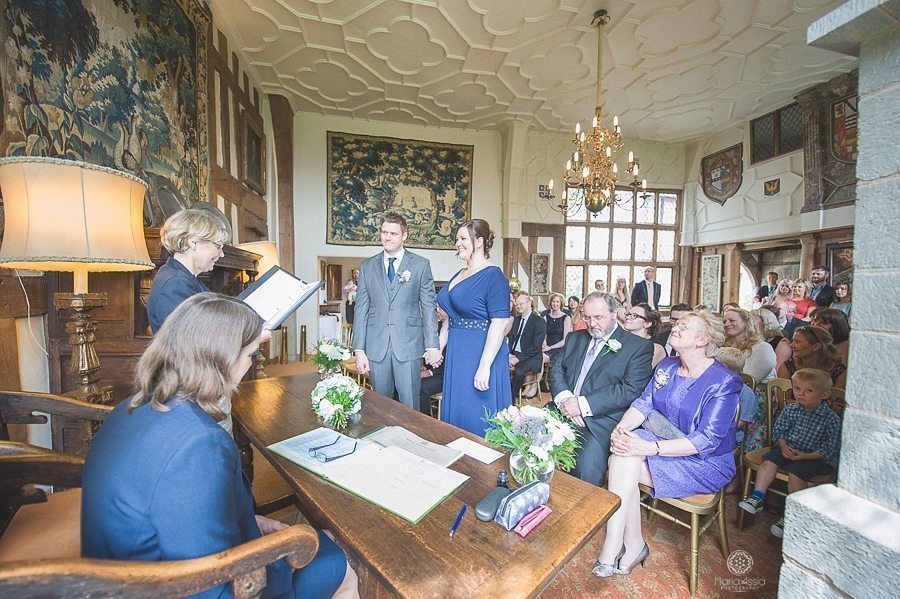 Wedding ceremony in the Great Hall at Birtsmorton Court