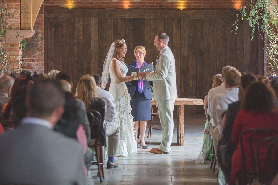 Wedding ceremony at Shustoke Farm Barns