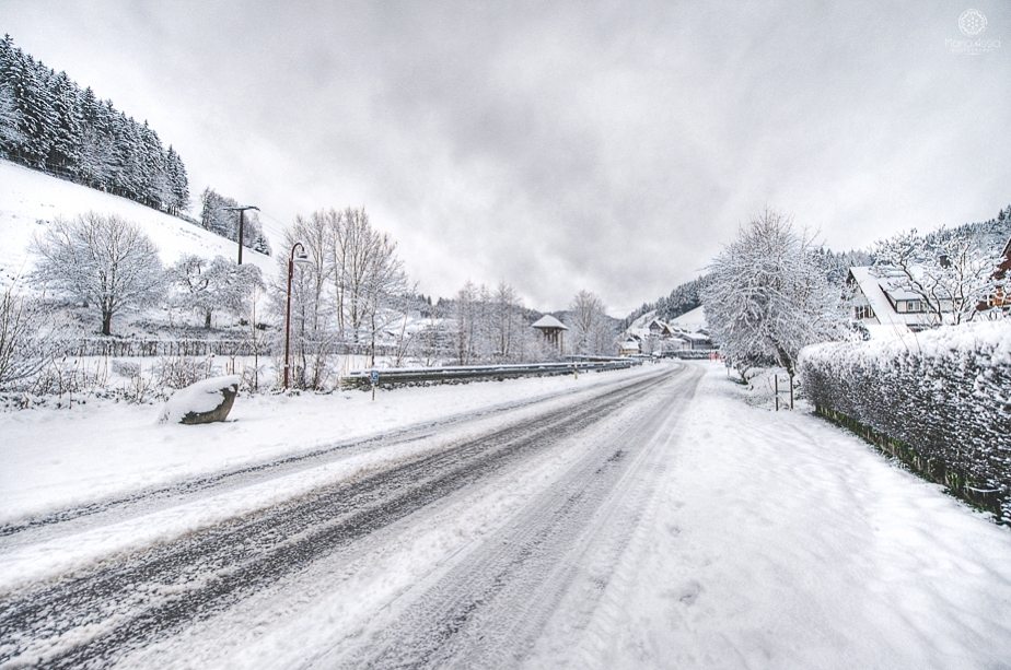 Snow filled landscape in the Black Forest