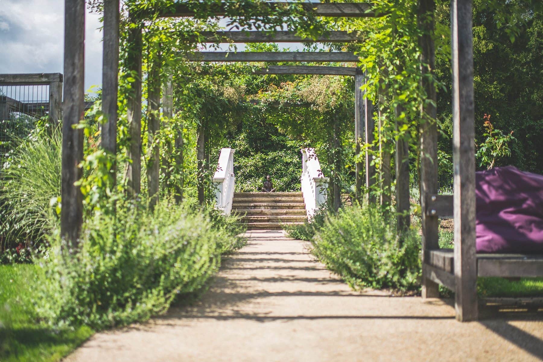 Coworth Park wedding venue pergola and statue