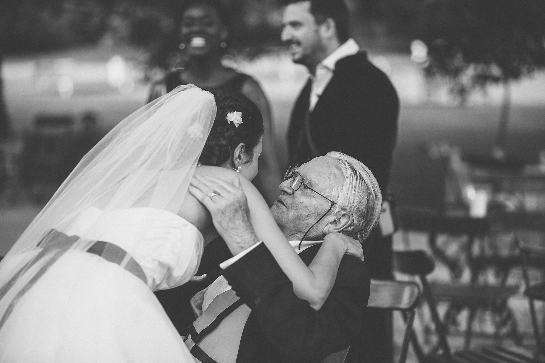 Hurlingham Club glamorous Bride greeting her grandfather