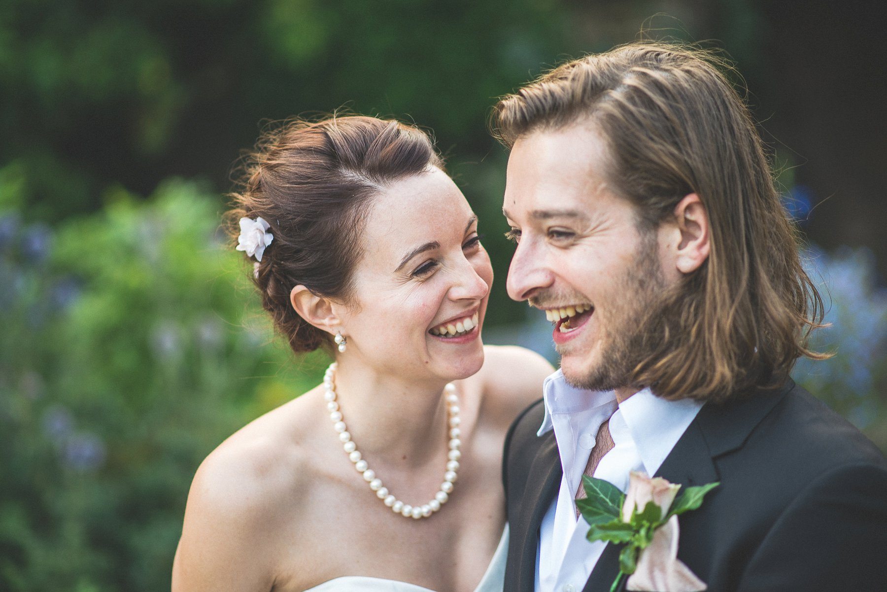 Happy bride and groom at their Hurlingham Club Glamorous Music Themed Chelsea Wedding