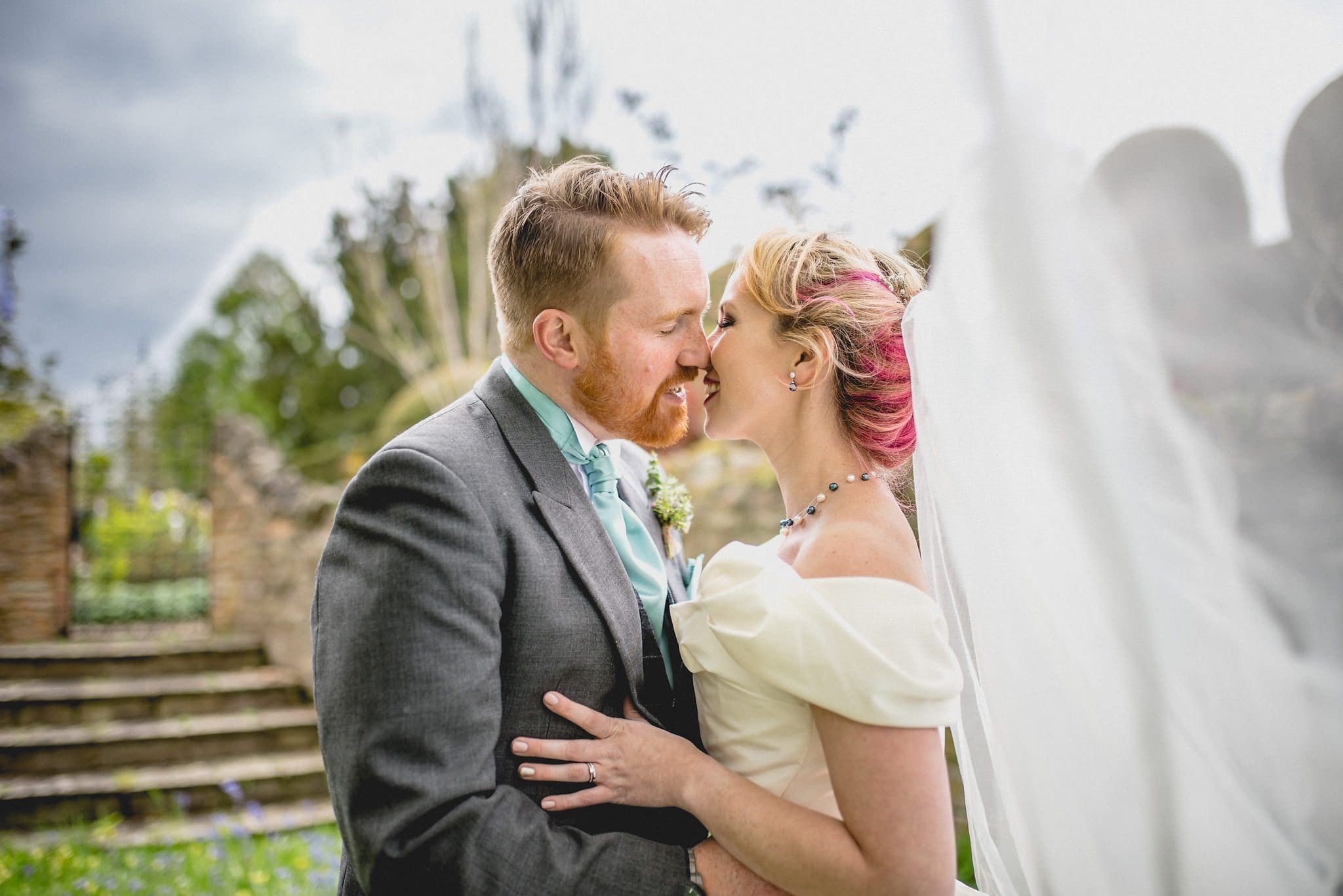 Gorgeous wedding portrait at a Quirky Birtsmorton Court Wedding