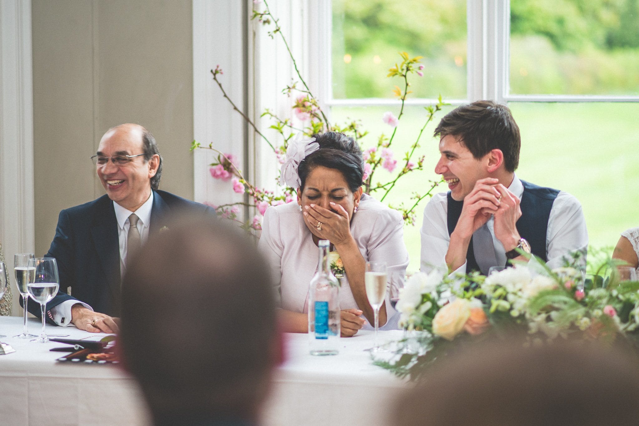 Guests at the top table caught in fits of laughter during the speeches