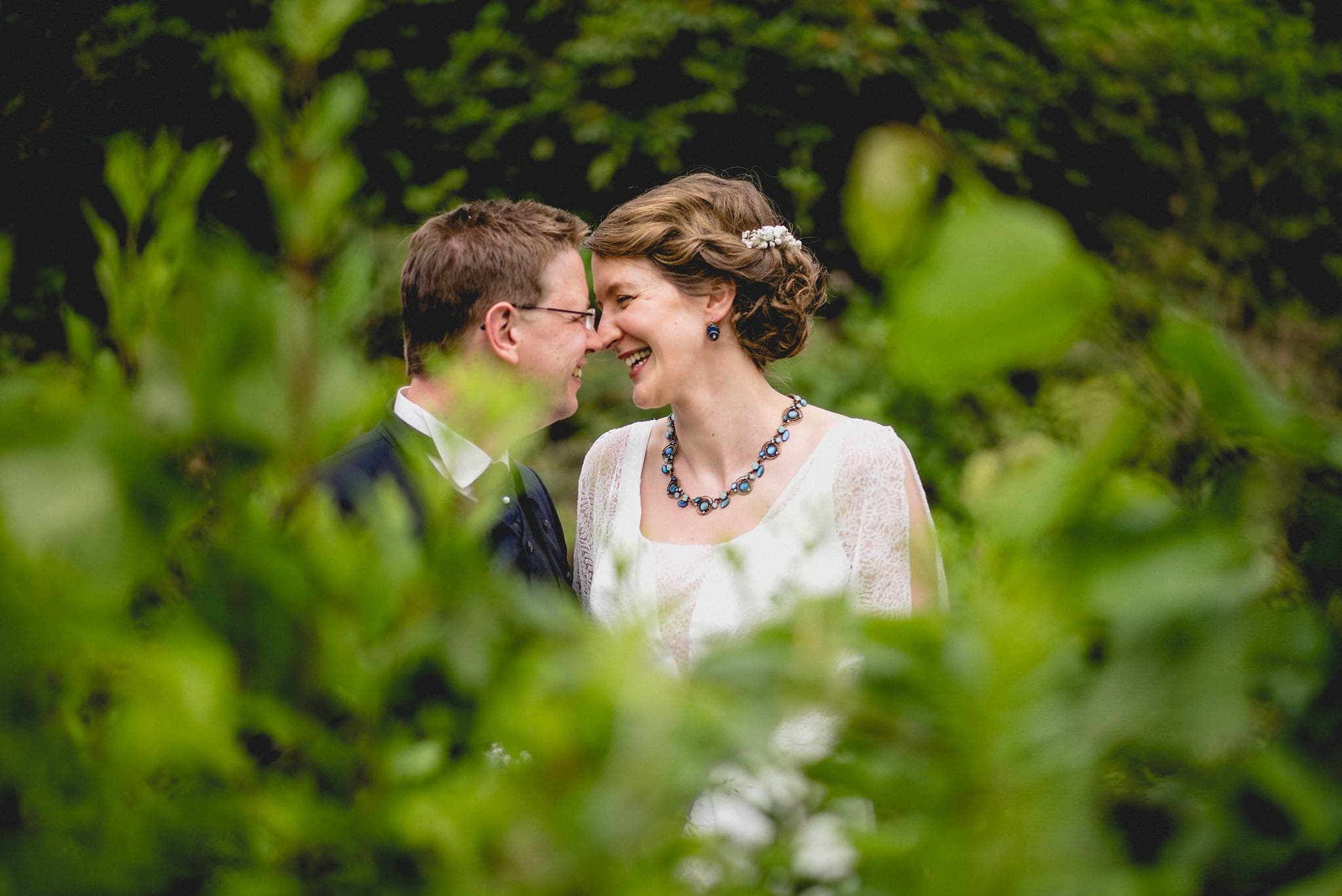 Bride and groom sharing a moment at their destination wedding in Germany