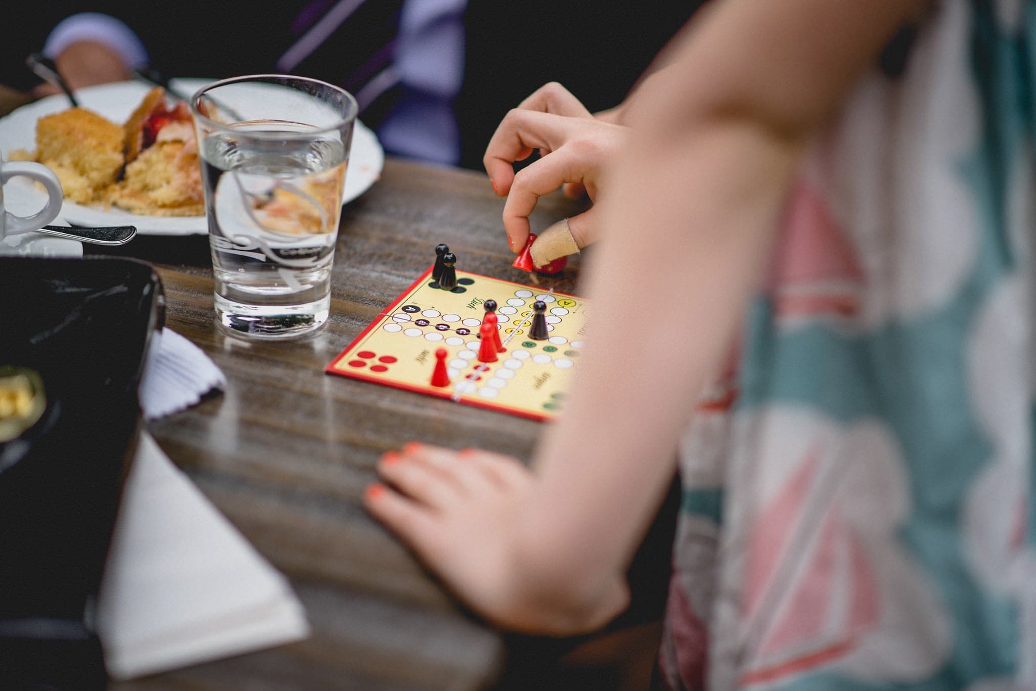 Wedding guests playing Ludo