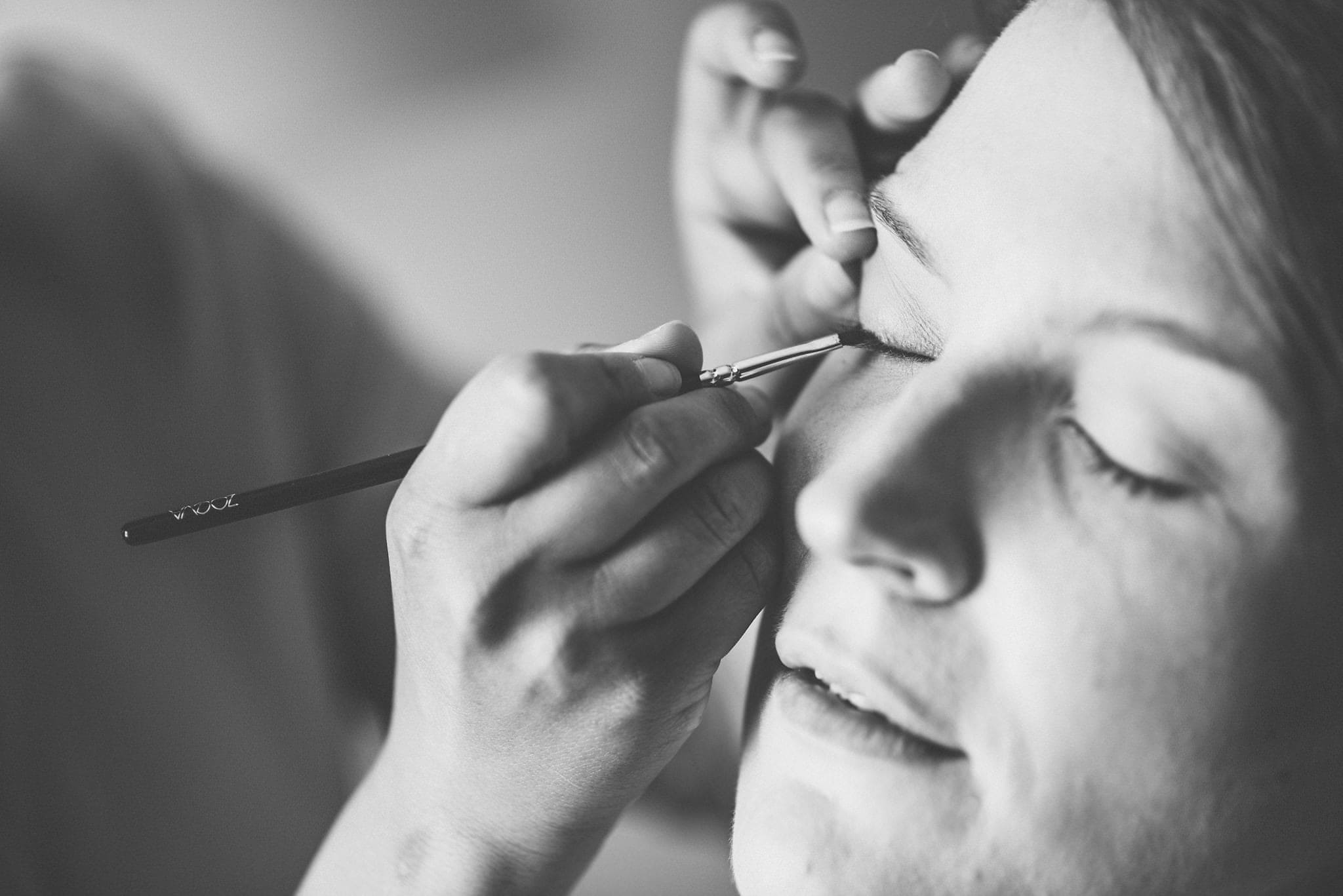 Bride's make up being done