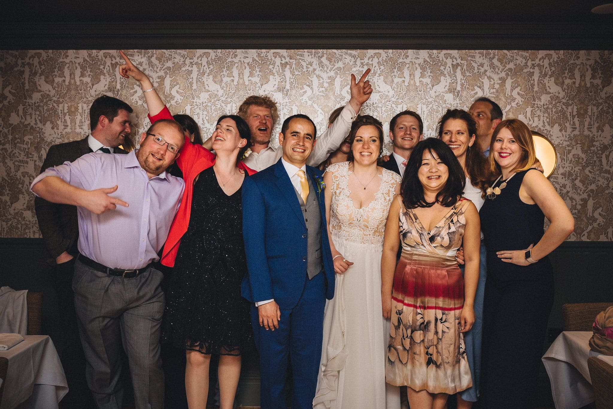 Fun wedding group shot