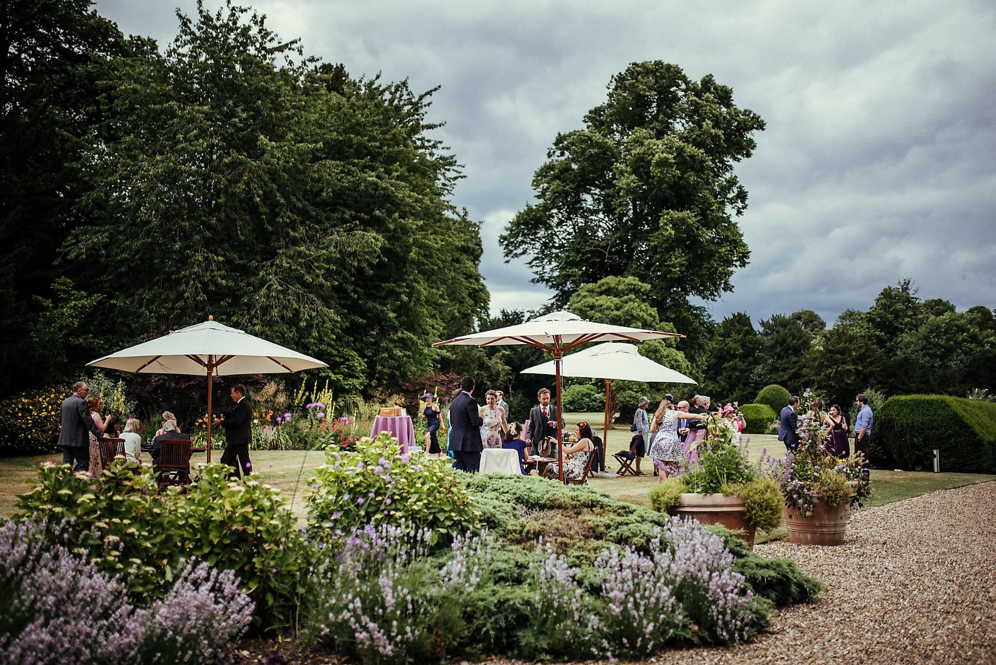 Guests mingle on the lawns at Dorney Court