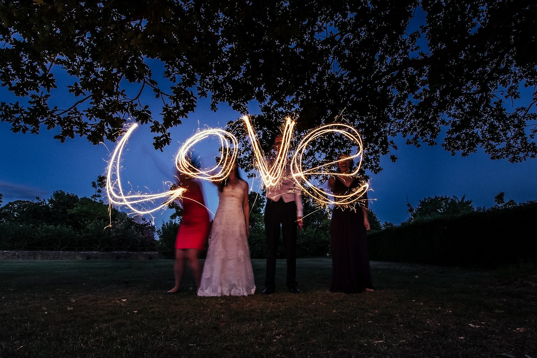 'Love' spelt out with sparklers