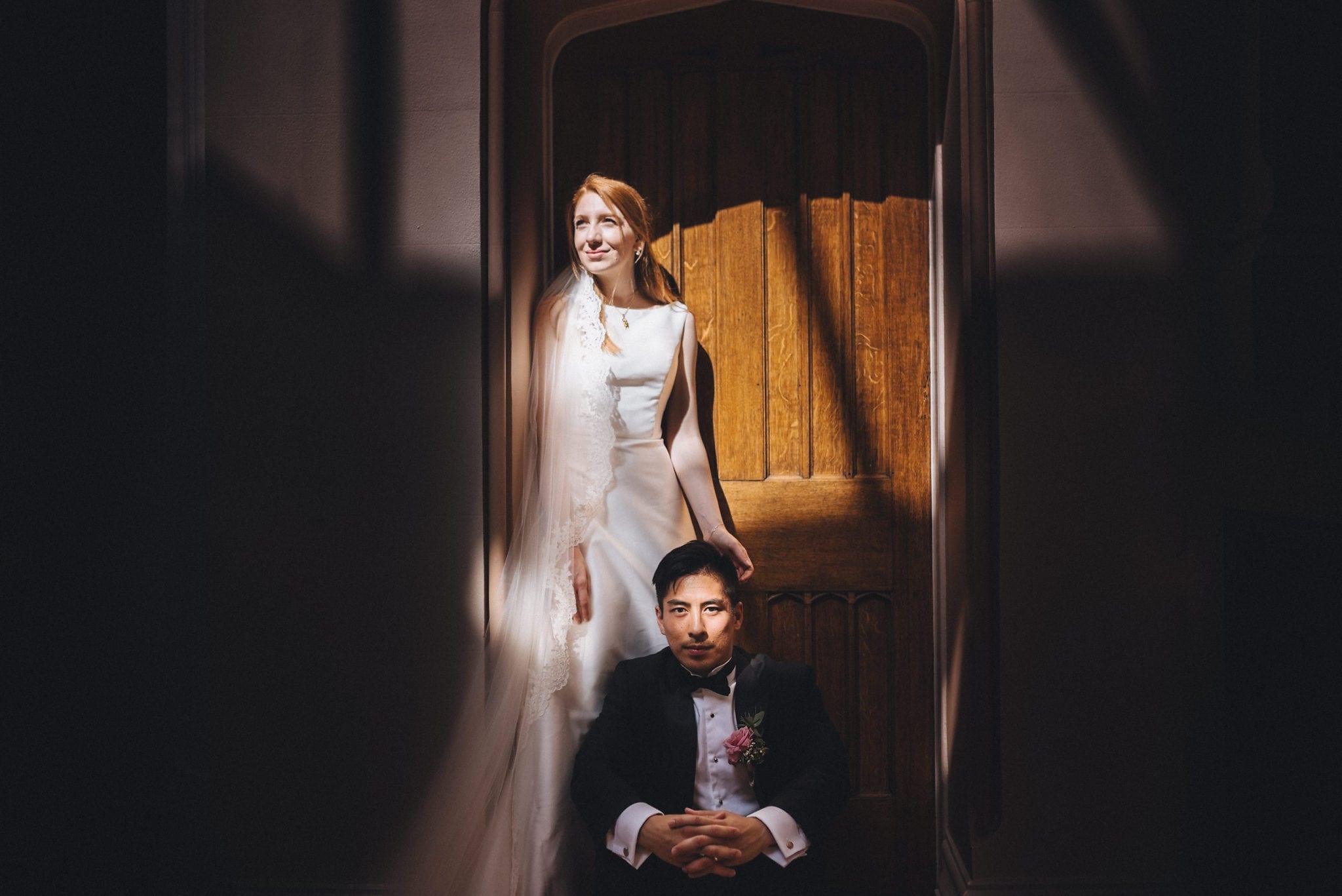 Dramatic Portrait of the Bride and Groom at St Audries Park