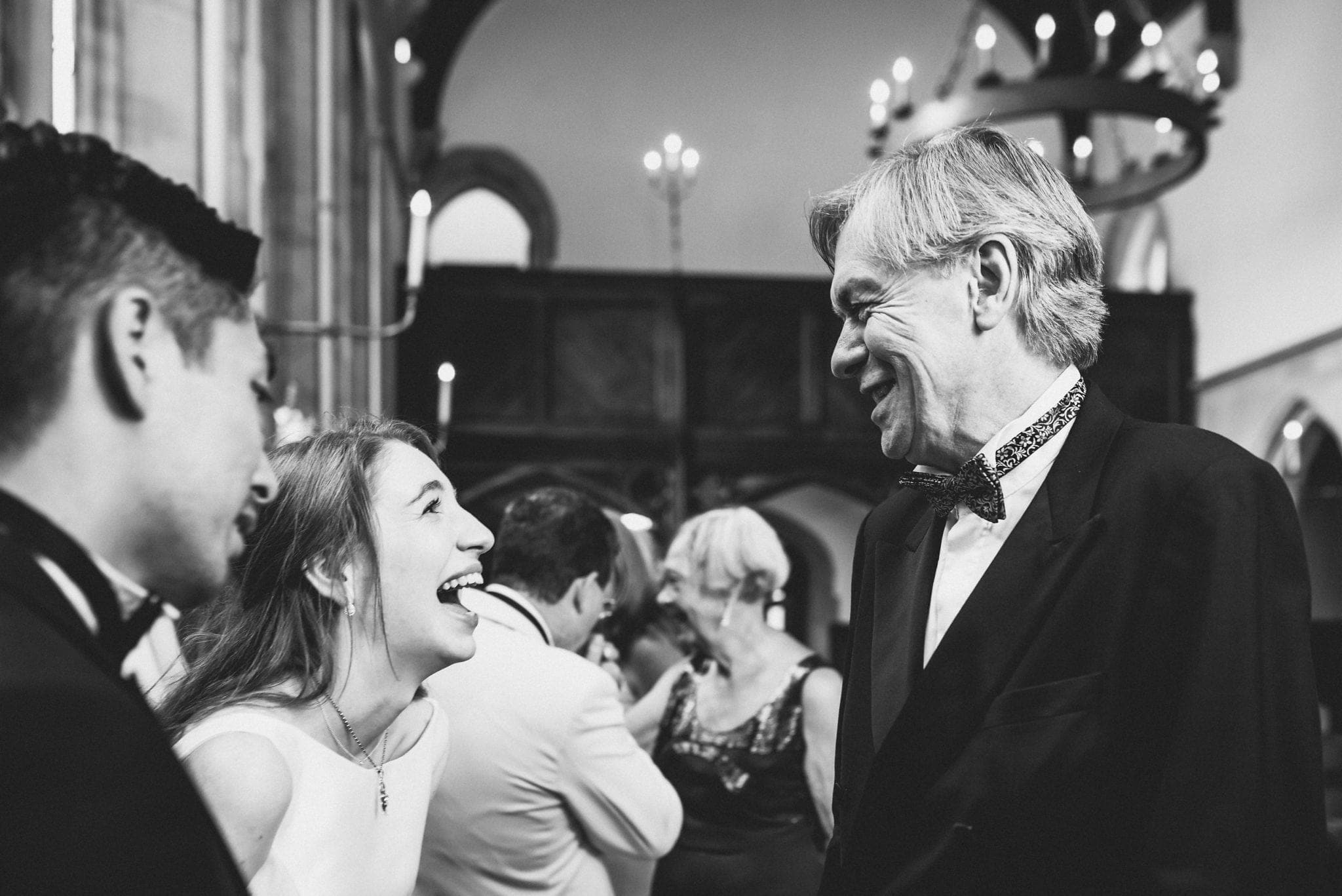 Bride and Groom greeting their wedding guests