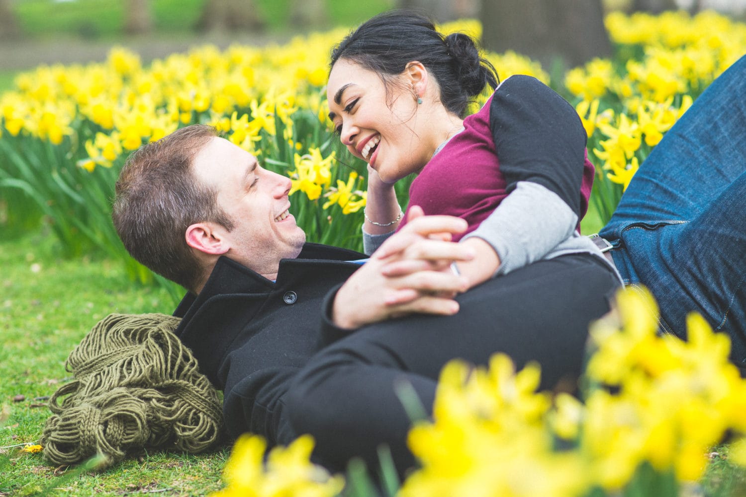 Cherry Blossom Spring St James Engagement Shoot