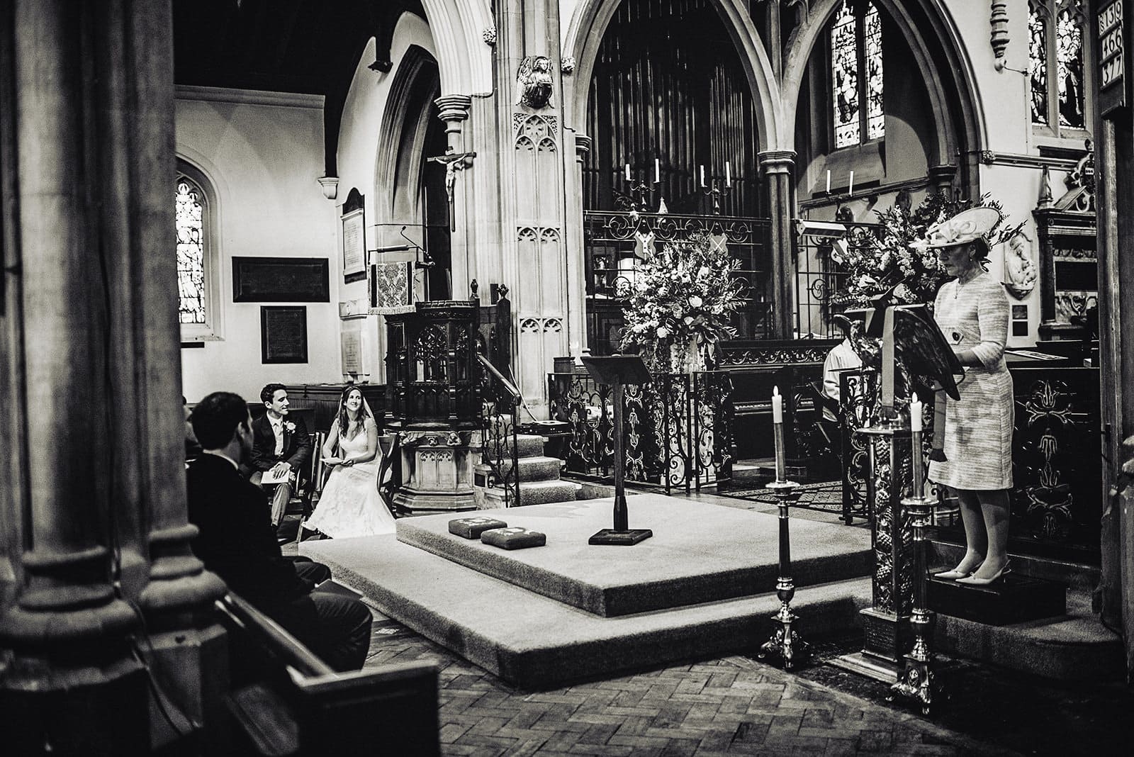 Wedding ceremony reading at All Saints Church in Fulham