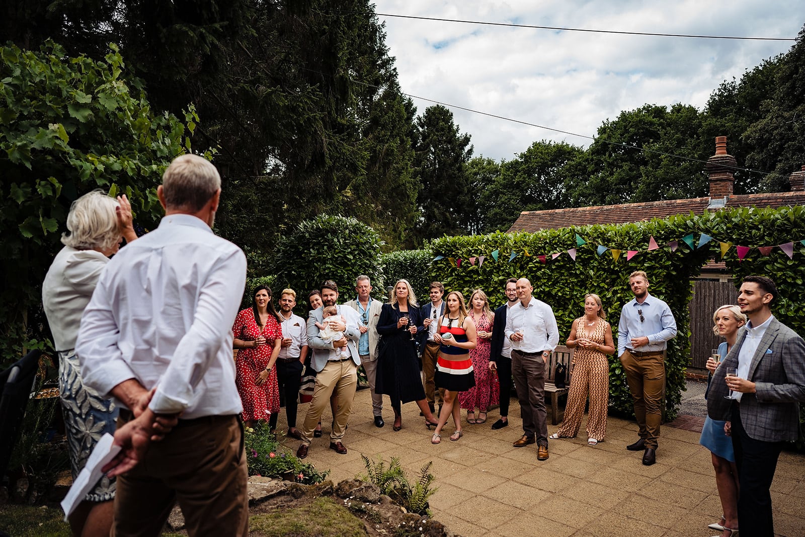 Wedding speeches at a Kent English Garden Covid Micro Wedding