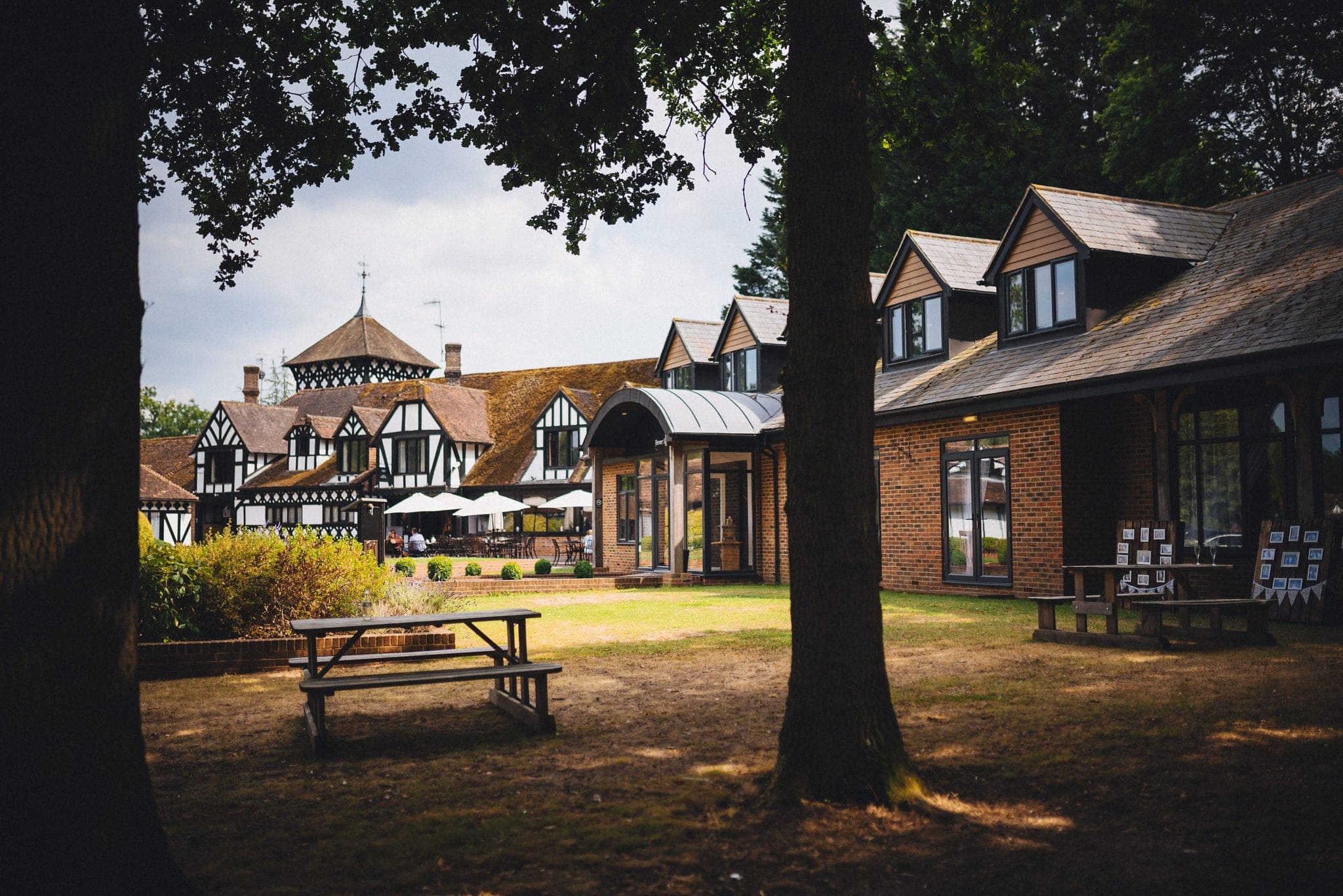 External shot of timber framed Hever Hotel